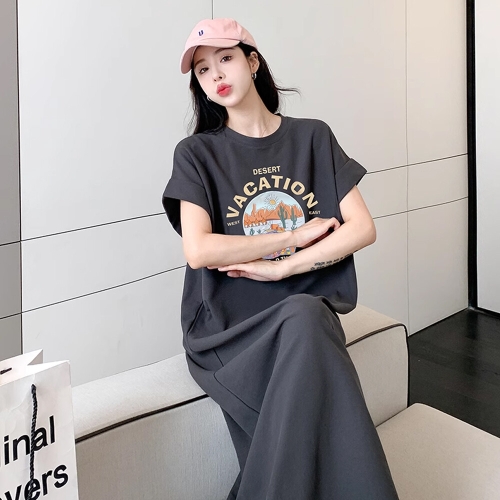 비욘 썸머휴일 프린팅 캐주얼 롱 원피스 1002305