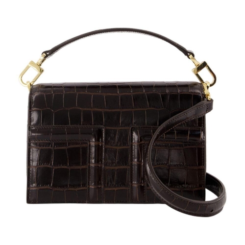 미니 TFLAP 백 E 레더 다크 브라운 244-WAL0049-LE0076-034 B0731513676