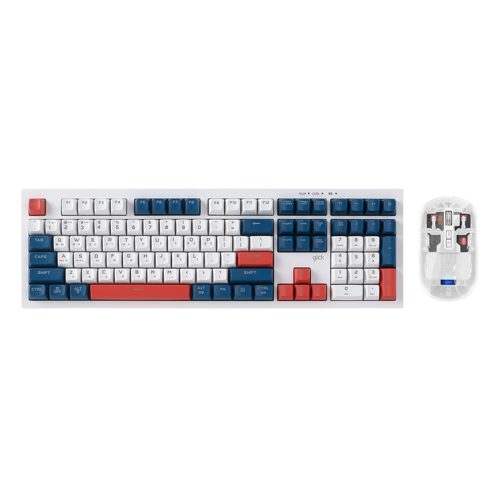 지클릭커 OFFICEPRO WMK80 사일런스 M 108 무선 키보드 마우스 세트 (Gun dam)_이미지