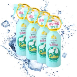 LG생활건강 온더바디 발을씻자 코튼 풋샴푸 프레쉬 레몬민트 385ml (4개)