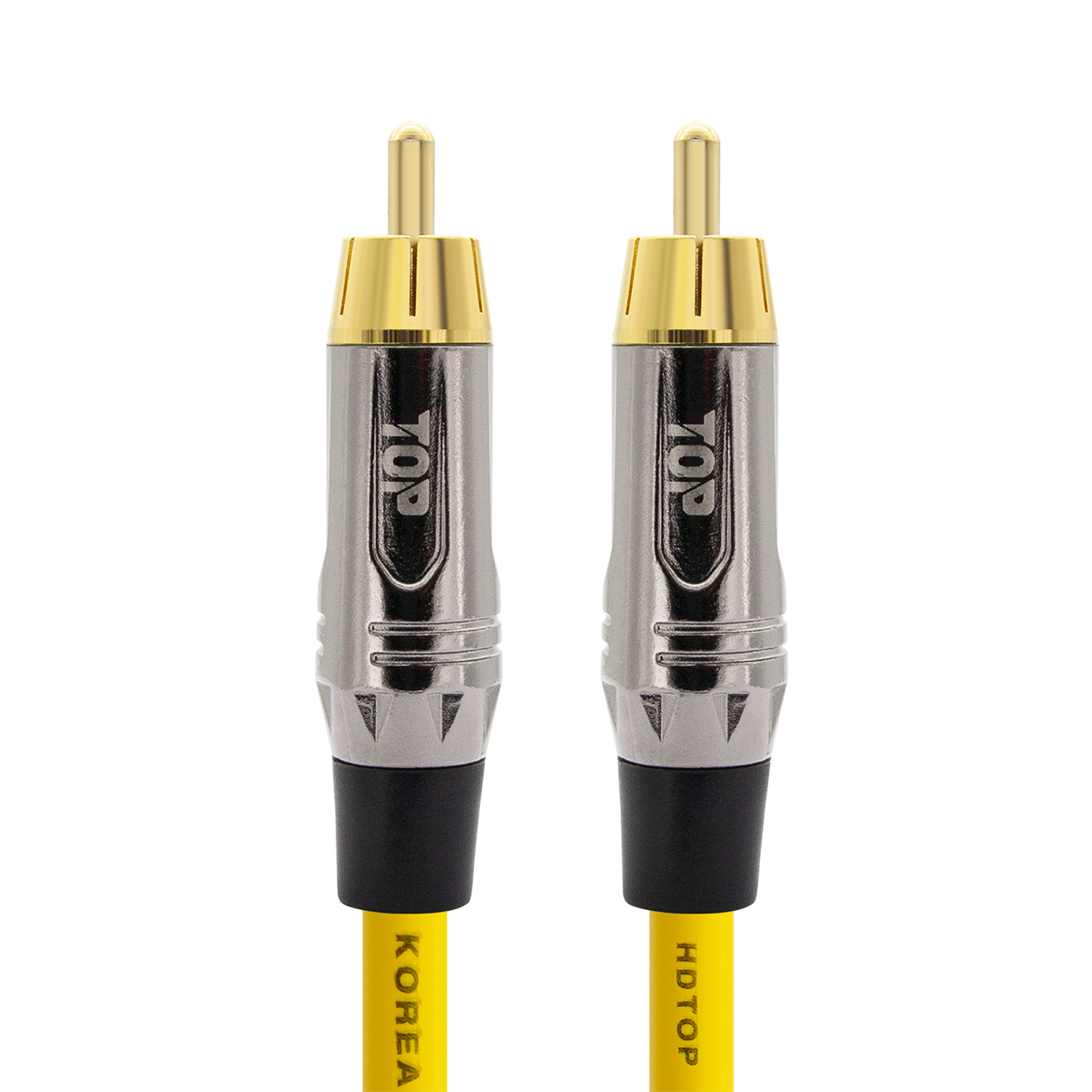 탑라인에이치디 HDTOP 메탈 RCA 오디오 케이블 옐로우 (50m, HT-TP5167)_이미지