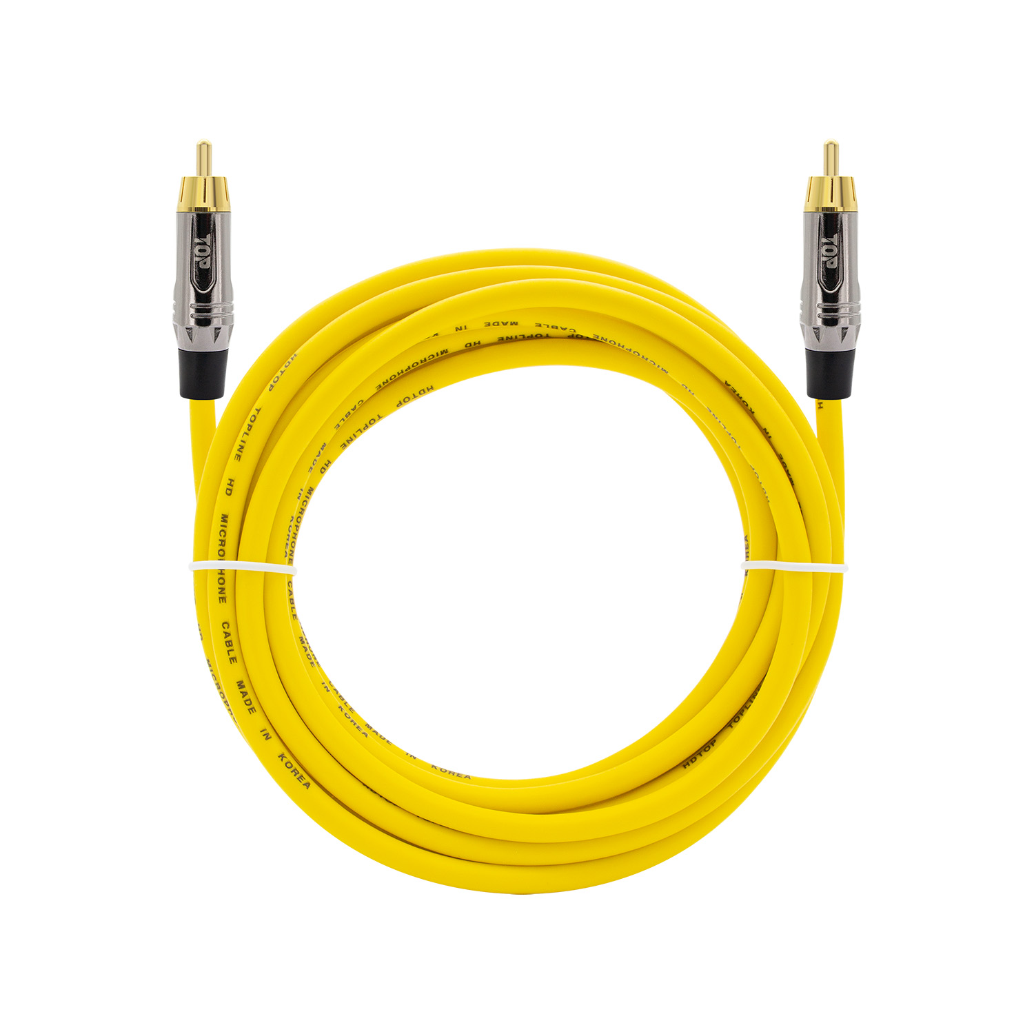 탑라인에이치디 HDTOP 메탈 RCA 오디오 케이블 옐로우 (50m, HT-TP5167)_이미지