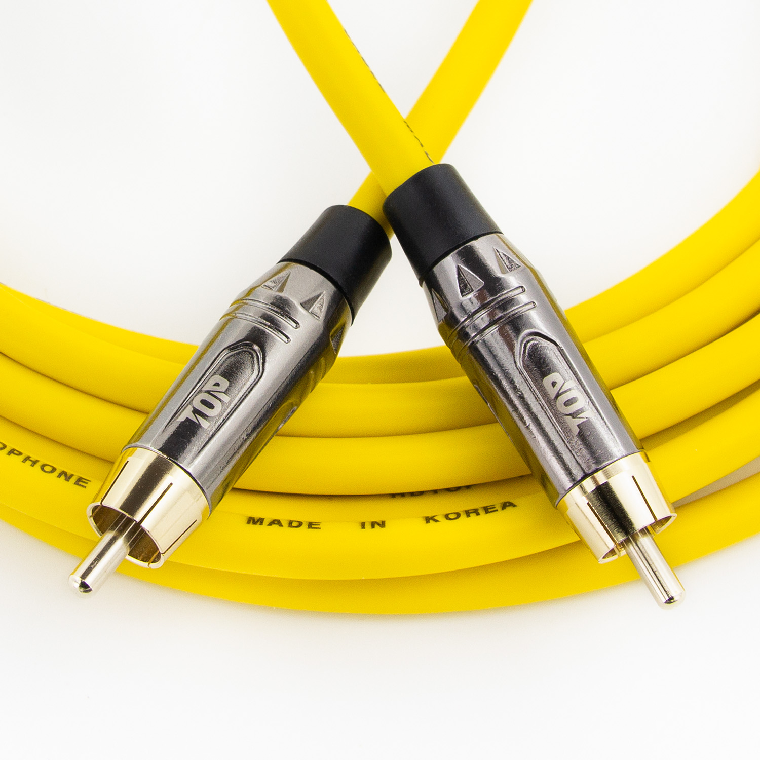 탑라인에이치디 HDTOP 메탈 RCA 오디오 케이블 옐로우 (50m, HT-TP5167)_이미지