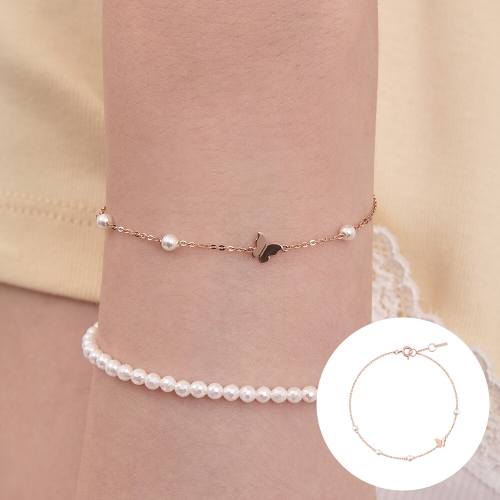 로즈몽 14K 진주 팔찌 나비 RA26A17K
