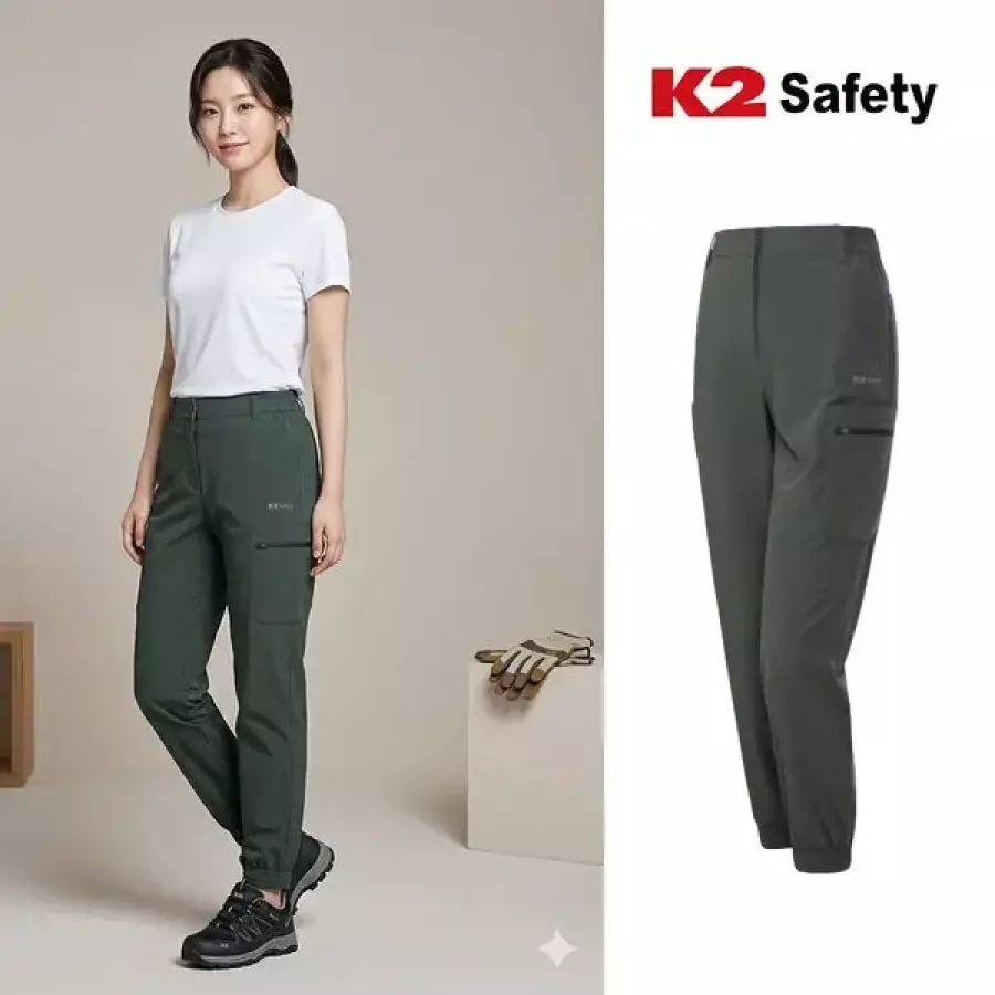 워크웨어 K2 세이프티 PT-6302 조거 작업복 팬츠 카키 여성용