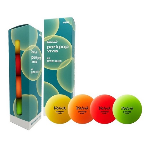 볼빅 파크팝 비비드 무광 파크골프볼 (4개)_이미지