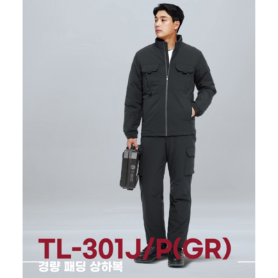 크 TL-301 블랙 경량 패딩점퍼 겨울바지 작업복 동계작업복 상의 하의 별도구매가능 하의 TL-301P 3XL 40
