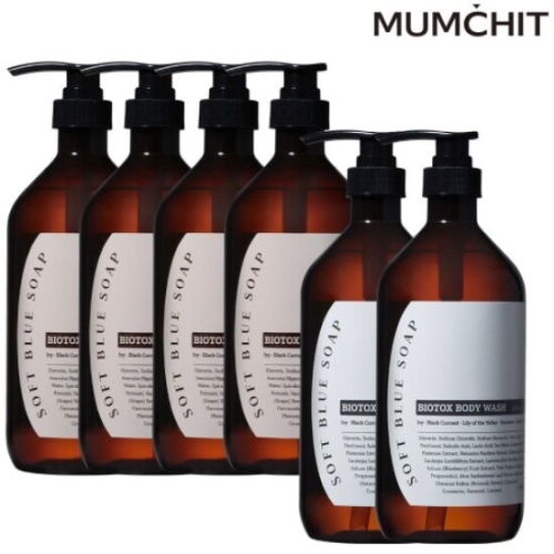 멈칫 바이오톡스 샴푸 소프트블루솝 1000ml 4개 + 바디워시 1000ml 2개_이미지