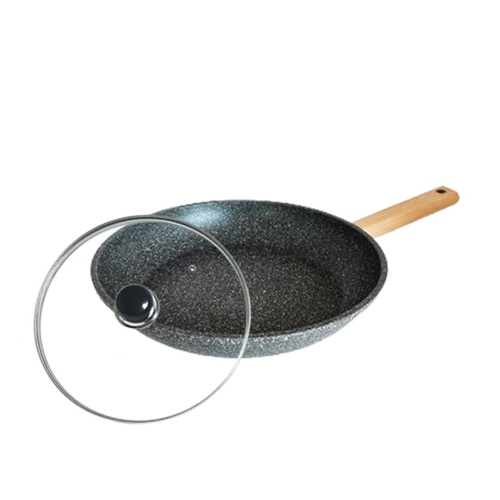 키친아트 모던맘 블랙스톤 IH 우드 마블코팅 프라이팬