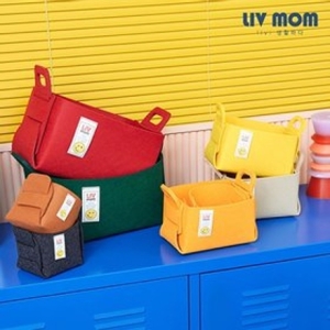 선광 리브맘 접이식 펠트 비비드 수납바구니 리빙박스 3종