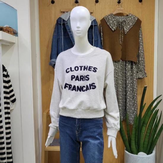 클리지 DP01 부클 패치 세미크롭 맨투맨 레터링 티셔츠 CN6WTS07 S11050844