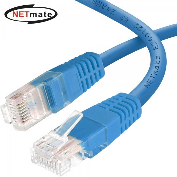 강원전자 NETmate CAT.6 UTP 다이렉트 랜케이블 (NMC-U6003BL, 0.3m)_이미지