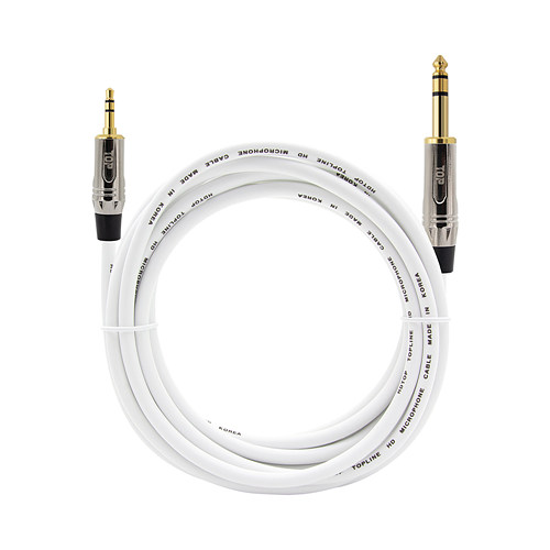 탑라인에이치디 HDTOP 3.5 to 5.5 스테레오 메탈화이트 케이블 (2m, HT-TP3236)_이미지