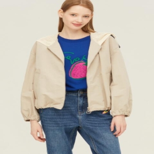 BAJP17411 니트 배색 후드 점퍼