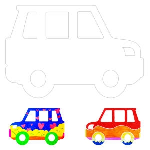 키즈맘아트 초대형 모양종이 자동차 SUV  유아물감 어린이물감 물감놀이 미술놀이 홈스쿨링 엄마표미술놀이 스케치북_이미지