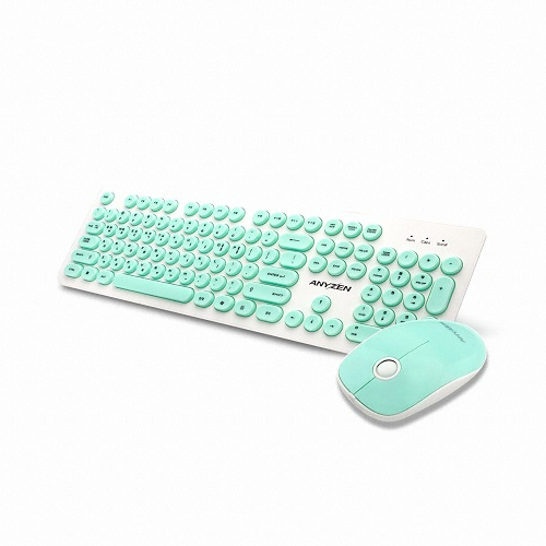 ANYZEN MK200 유선 키보드 마우스 세트 (민트)_이미지