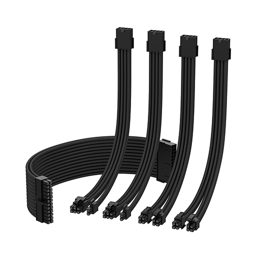 EZDIY-FAB PSU 연장 슬리빙 케이블 5PACK (블랙)