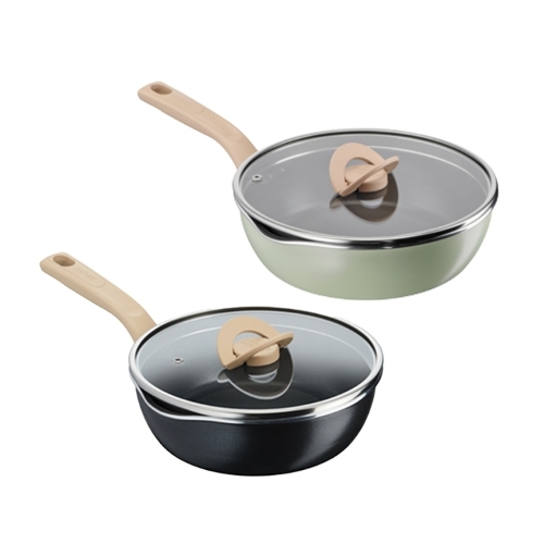 테팔 원픽 IH 냄비팬 양송이베이지 (22cm, 2개)_이미지