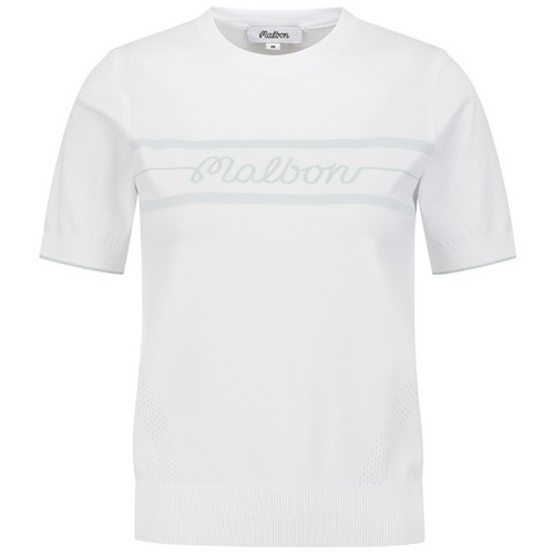 말본골프 슬림 니트 크루넥 반팔 스웨터 M6222PKT52WHT_이미지