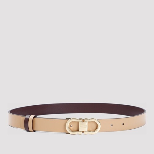 더블 간치오 벨트 0771067 LIGHT CAMEL DARK BAROLO