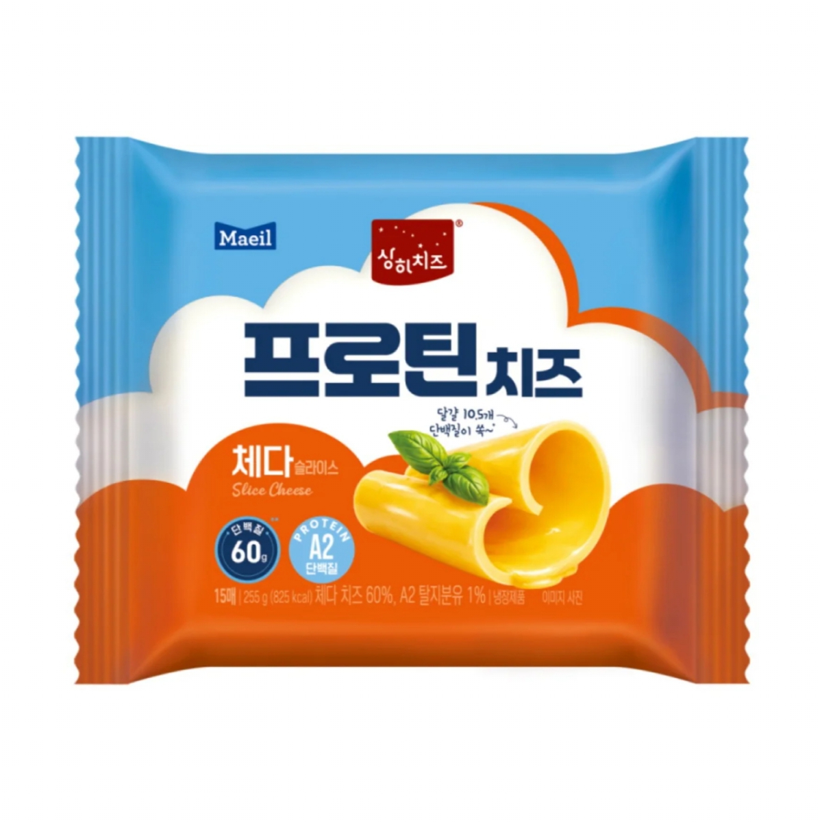 매일유업 상하치즈 프로틴치즈 체다 슬라이스 15매 255g