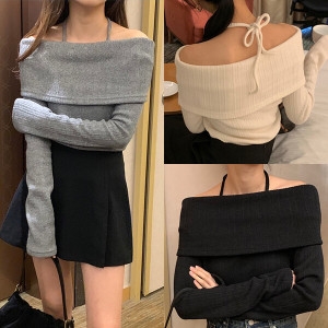 위쉬몰 DD 심플홀터기모오프숄더티 T371H510 빅사이즈