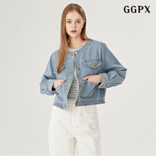 연승어패럴 GGPX 택가 99000원 피엑스 데님 노카라 긴팔 자켓 GOAJK014D 3126784