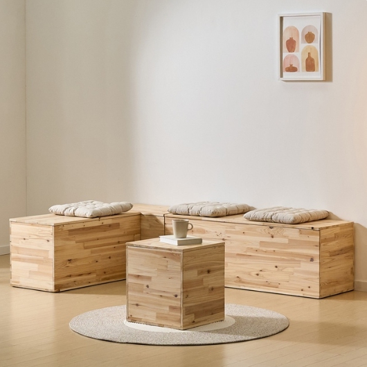 아이앤 헤리온 삼나무 벤치 수납장 풀세트 2965