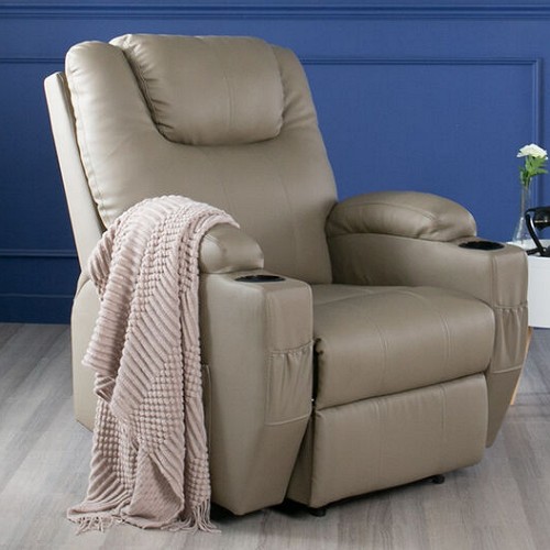 에보니아 코모드 컵홀더 에어레더 가죽 리클라이너 1인용_이미지