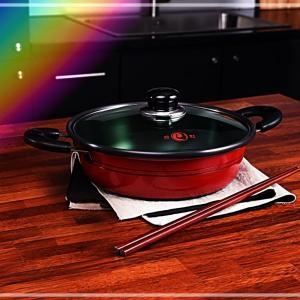 선학 레드 블랙 넘침 방지 냄비 전골 24호