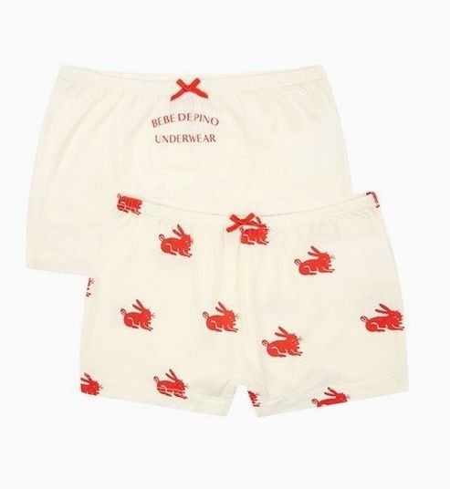 언더웨어 여아아이보리뱀부사각팬티2종세트 BU41US405