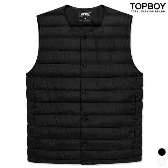 탑보이 넥변형 오리털 경량 패딩조끼 TOP082_이미지