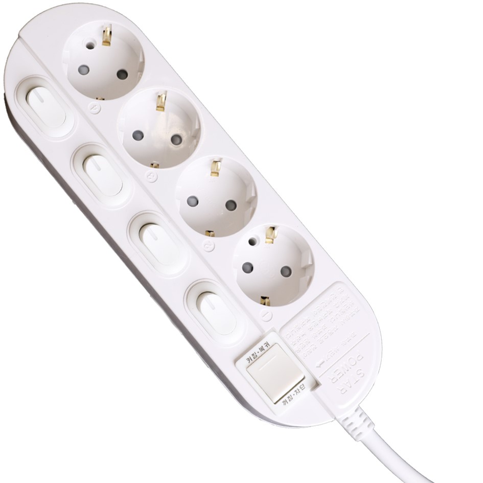 4구 16A 메인 개별스위치 멀티탭