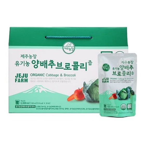 제주농장 유기농 양배추 브로콜리즙 100ml 30포 (2개)