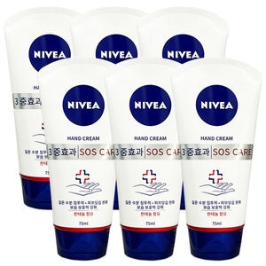 니베아 SOS 케어 핸드 크림 75ml (6개)