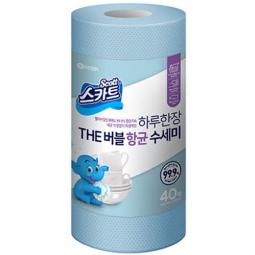 유한킴벌리 스카트 하루한장 THE 버블 항균 수세미 스카이블루 40매이미지입니다. 누르면 해당 게시물로 새창이동합니다.
