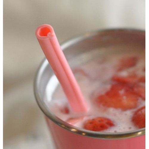 에이비라이프 개방형 실리콘 빨대 핑크 (22cm)