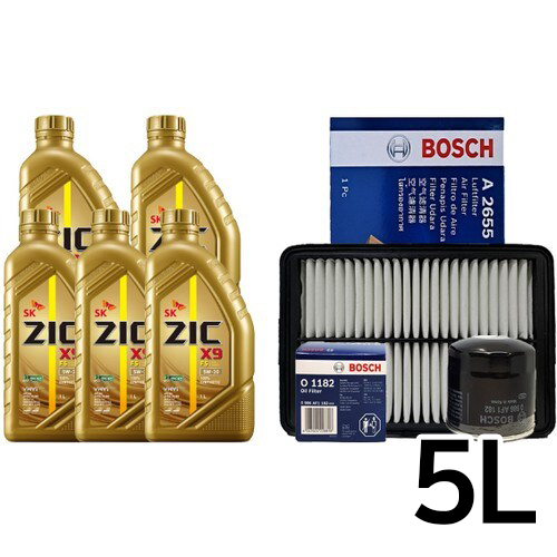SK엔무브 지크 X9 LS 5W30 5L + 보쉬필터 기아 셀토스 1.6 가솔린 터보