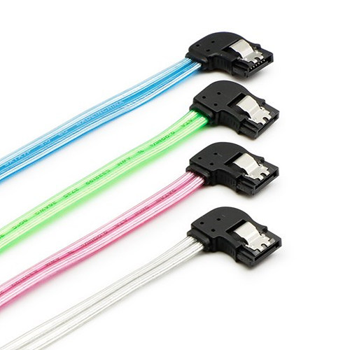 SATA3 L형 케이블 투명 4종 세트
