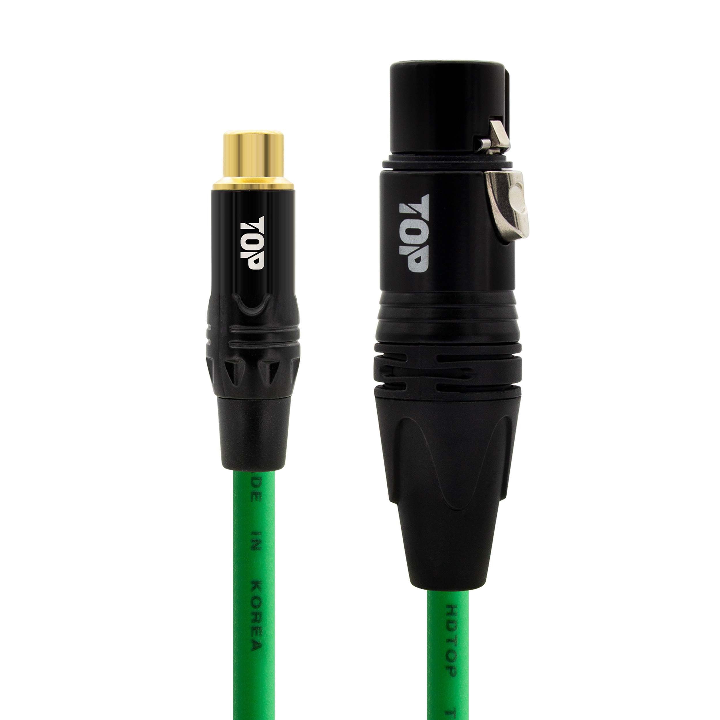 탑라인에이치디 HDTOP RCA 암 to XLR 암 케이블 블랙그린 (5m, HT-TP6561)_이미지