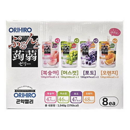 오리히로 과일 곤약젤리 4종 1040g (1개)