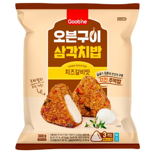 지앤건강생활 굽네 오븐구이 삼각치밥 치즈갈비맛 3개입 300g (3개)