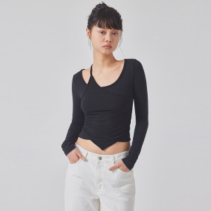 탑걸 POINTY SLEEVELESS LAYERED TOP_T416TP137 WH_이미지