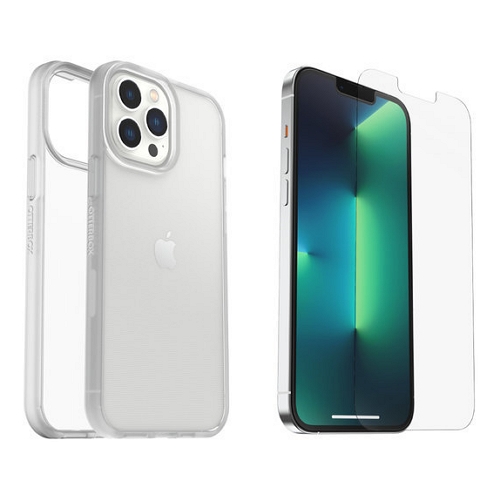 아이폰14 프로 맥스 React 클리어 케이스+트러스티드 풀커버 강화유리 세트