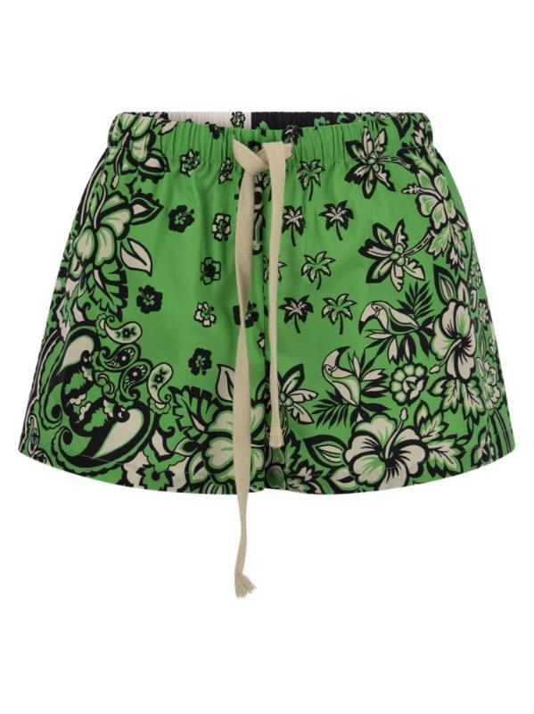 발렌티노 RED 반다나 프린트 드로스트링 쇼츠 2R0RFI906SM 505 T