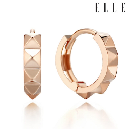 [불명] 18K ELLE jewelry 텍스쳐 베이직 원터치 귀걸이 EL18EE002_이미지