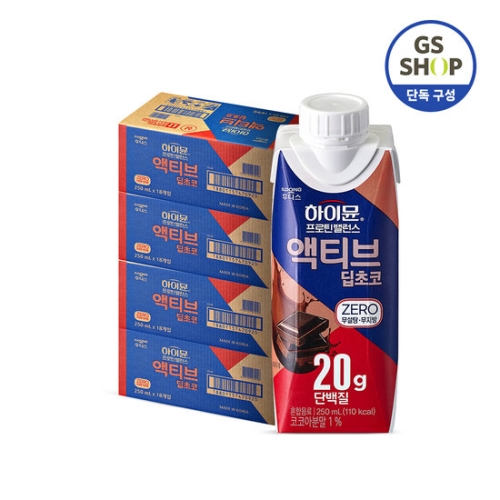 일동후디스 하이뮨 프로틴 밸런스 액티브 딥초코 제로 250ml (72개)_이미지