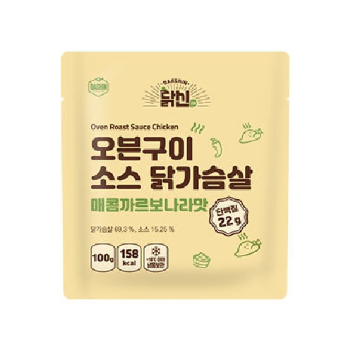 퍼니엠 다신샵 닭신 오븐구이 소스 닭가슴살 매콤까르보나라맛 100g (20개)