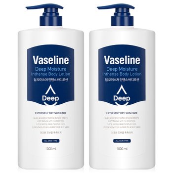 유니레버 바세린 딥 모이스처 고보습 바디로션 1000ml (2개)