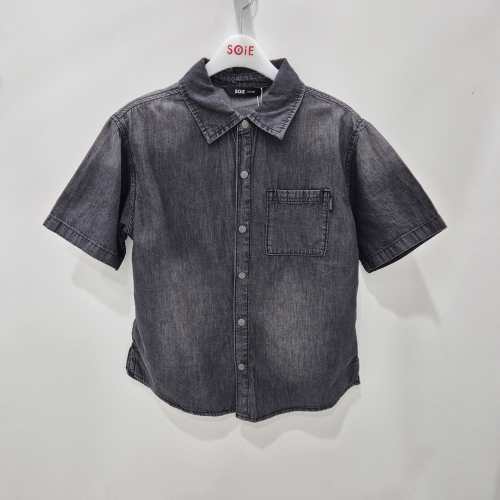 5부 블랙 데님 셔츠 26M5304 BK _CJ